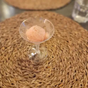 Strawberry prosecco mint sorbet