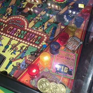 Coins on top of simpsons coin game