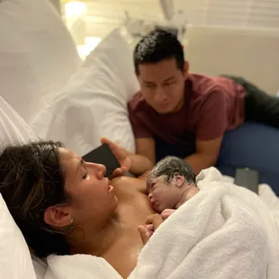 We do lots of skin to skin at the birth center in the immediate postpartum period.