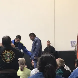 Miguel with the purple belt promotion.