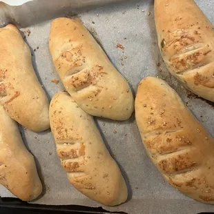 Jalapeño cheese and ham bolillos