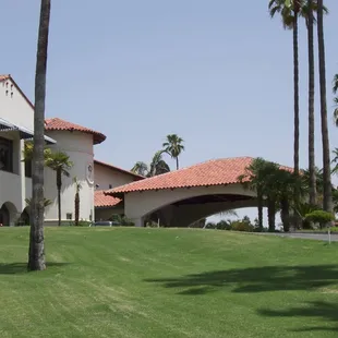 the front of the building