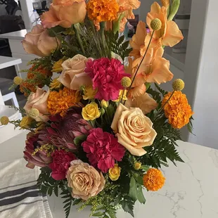 The arrangement they designed for my customers who truly deserved some beautiful flowers.