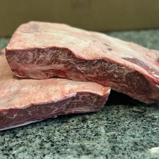 2 plates of beef short ribs outstanding quality as usual with these guys!! My son will be smoking these tomorrow! :D