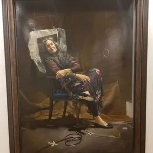 Permanent collection near restroom.