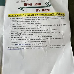 Covid procedures as of 6/15/21