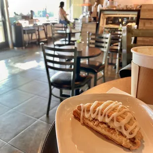 The cinnamon scones are made daily and disappear quickly! And the Dirty Hippie with their fresh espresso whipped cream