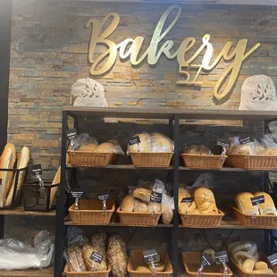 a display of breads and pastries