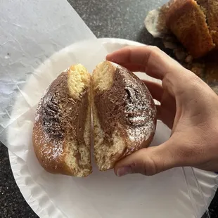 Chocolate cream donut