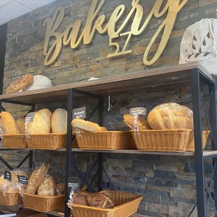 a display of breads and pastries