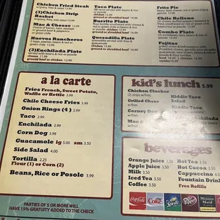 menu