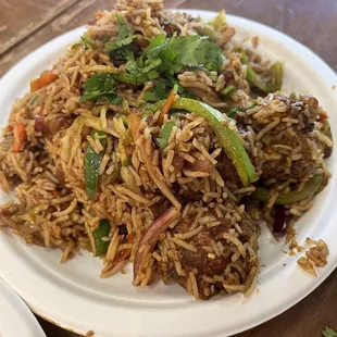 Manchurian fried rice. So yummy &amp; strong flavor of biryani rice.