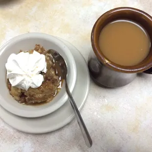 Prices are great.  Coffee is actually good and the bread pudding, I'm not lying, it's the best I've ever had!