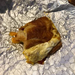 Sad excuse for croissant sandwich