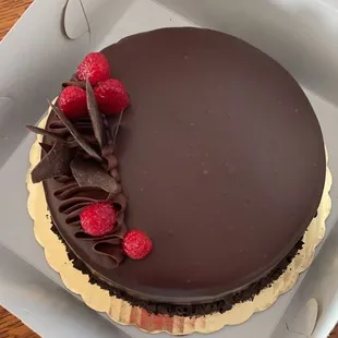 Chocolate cake with raspberry filling