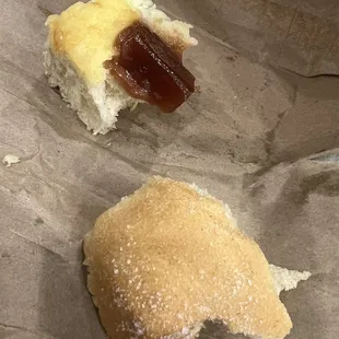 a half eaten pastry