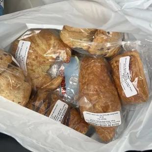 Great value! Individual pastries were 1.50 each. Bag of scones (3 in each bag) were 2 bags for $5.00