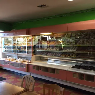 the interior of a bakery
