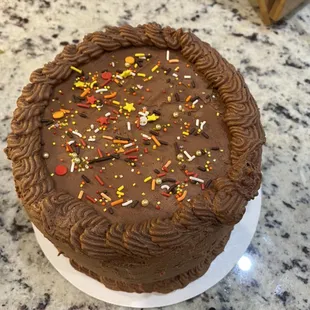 Chocolate ganache layer cake