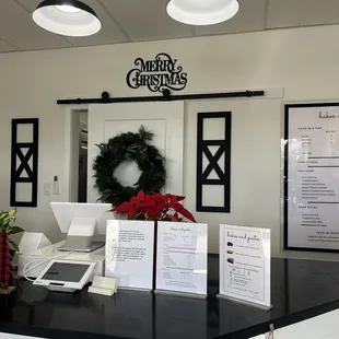 the front desk of a business