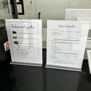a menu and a coffee machine