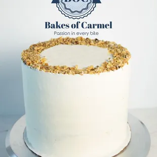 7 inch tall 3 layered Carrot Cake with cream cheese frosting. contact us for pricing.