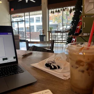 caramel macchiato and peppermint brookie