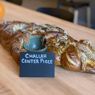 Challah center piece for a festive dinner