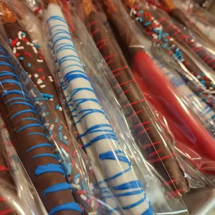 Chocolate dipped pretzels