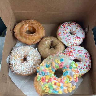 Coconut, blueberry, sour cream, sprinkle