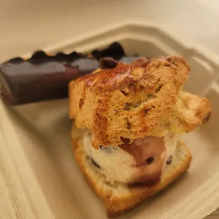 Dark Chcolate Financier &amp; Cranberry Cream Cheese Scone