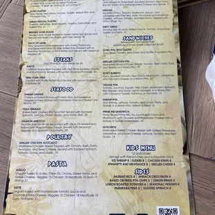 Menu back