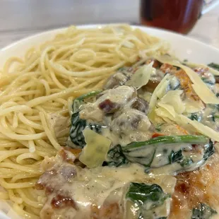 Tuscan Chicken Spaghetti