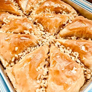 Walnut baklava, not too sweet so you can taste the flavors of the other ingredients. Best in the Bay Area !