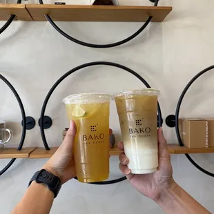 Kumquat green tea &amp; phoenix oolong tea latte