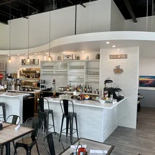 the bar and dining area