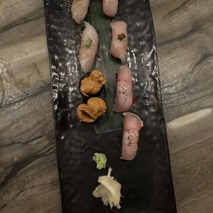 Kinmadai, kanpachi, kurodai, uni