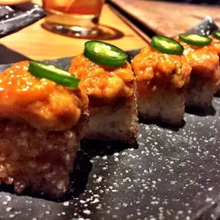 Spicy Hamachi Rice Crispy Treat