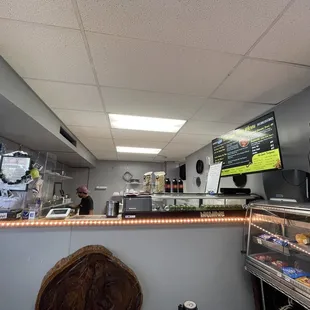 the inside of a restaurant