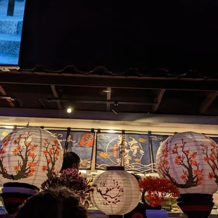 a group of asian paper lanterns