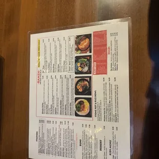 menu