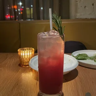 Virgin rosemary pomegranate mocktail