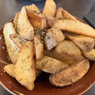a plate of french fries