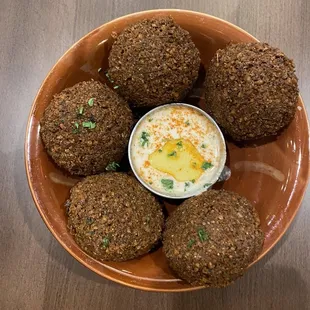 Falafel - wonderful!  I ate one because I couldn't wait.