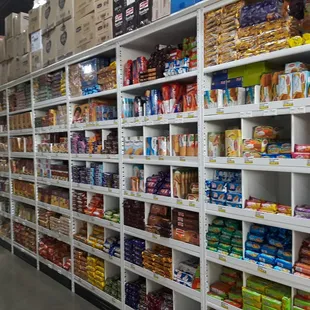 shelves of food and snacks