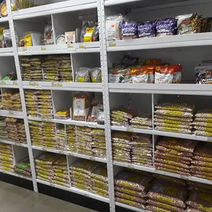 shelves of food and snacks