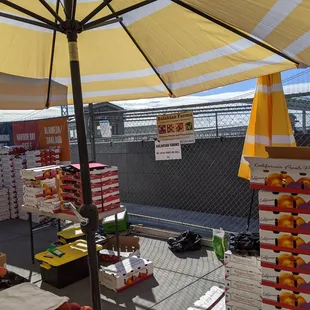 Setting up, Ferry Farmers Market, shelter in place