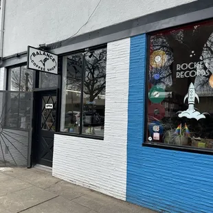 How to spot it from the street. Right next to a record store.