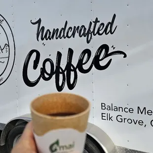 coffee in an edible cup
