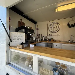 a view of a kitchen from the outside
